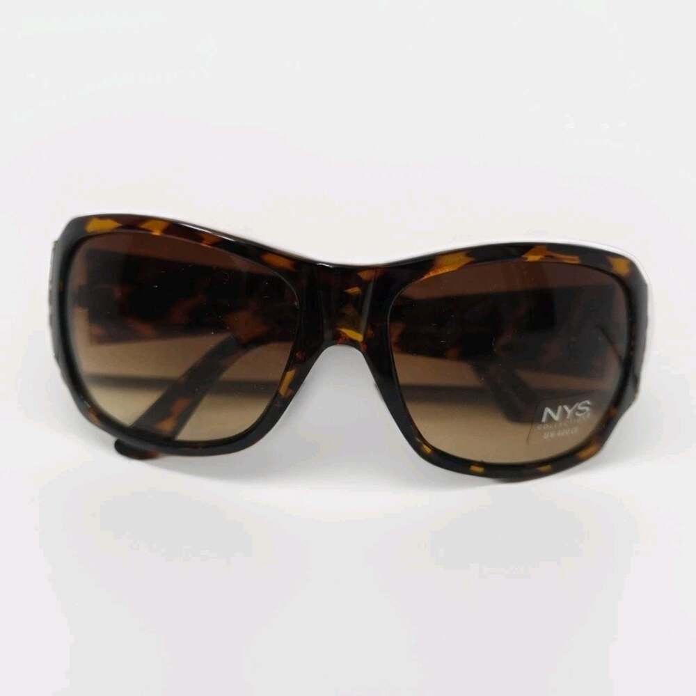 NYS Womens Oversized Square Sunglasses Tortoise Shell Brown Gradient Lens